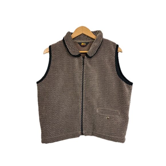 REI Other - REI Quilted Vest Women's XL Brown Black Textured Full Zip Collar Pocket